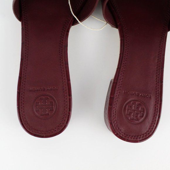 NEW TORY BURCH Martine Croc-effect Slides– Chic & Versatile Summer Shoes - Picture 9 of 13